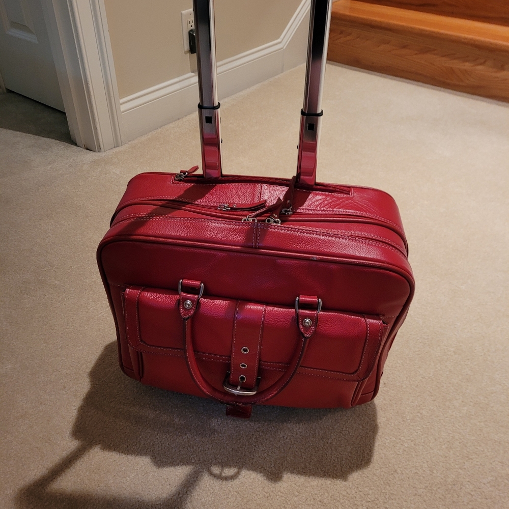 Red Wheeled Computer bag